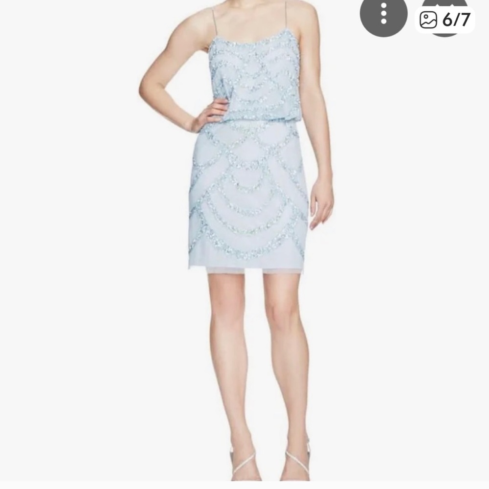 Aidan mattox spaghetti strap blouson cocktail dress. New